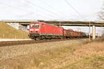br-143-112-114/546079/143-350-7-db-cargo-mit-dem 143 350-7 DB Cargo mit dem Mischer EZ 51071 von Seddin nach Seelze in Nennhausen. 14.03.2017