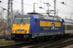 BR 146/387218/146-520-2-mit-interconnex-68904-von 146 520-2 mit InterConnex 68904 von WWM nach LL bei der Ausfahrt im Bahnhof WR am 30.11.2014,dies werden die letzten Aufnahmen vom InterConnex in Mecklenburg-Vorpommern sein.