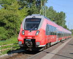 mecklenburg-vorpommern/848282/442-844-als-s1warnemuende-rostockbei-der-einfahrt 442 844 als S1(Warnemünde-Rostock)bei der Einfahrt in Rostock-Bramow.18.05.2024