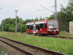 eisenbahngesellschaft-potsdamegp/817647/672-903-als-rb-bergenruegen-mukranam-01juli 672 903 als RB Bergen/Rügen-Mukran,am 01.Juli 2023,an der Abzweigstelle Borchtitz.