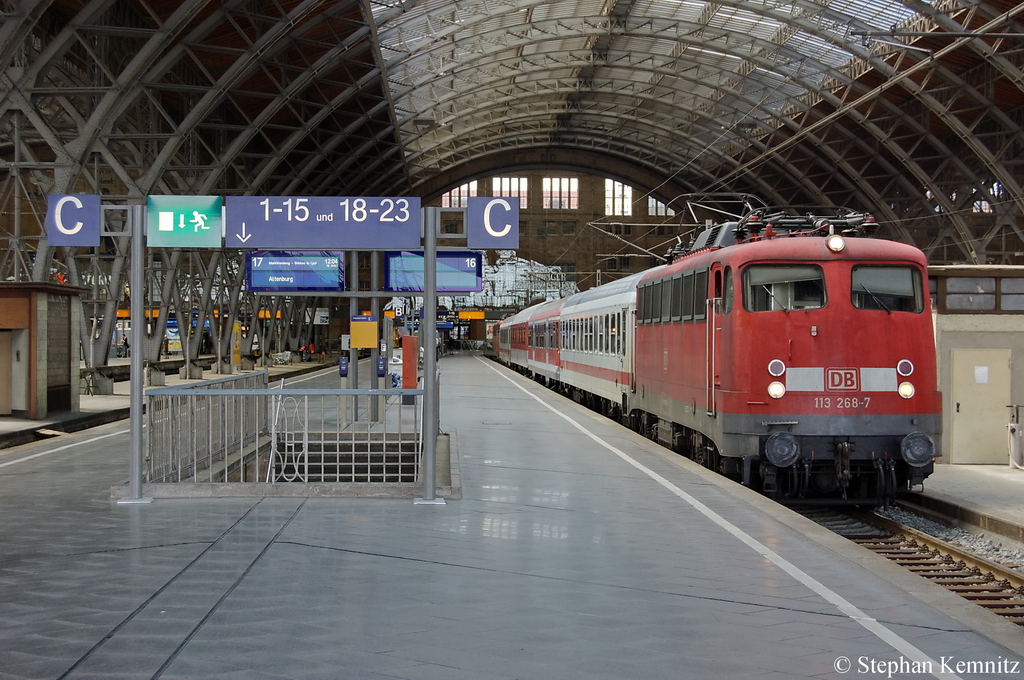 113 268-7 mit dem PbZ-D 2466 von Leipzig nach Berlin-Rummelsburg im Leipziger Hbf. 19.07.2011