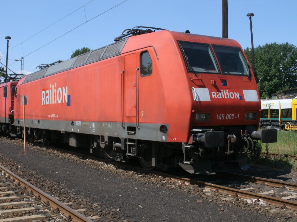 145 007 verbrachte den 12.Juni 2011 in der Einsatzstelle Berlin Lichtenberg.
