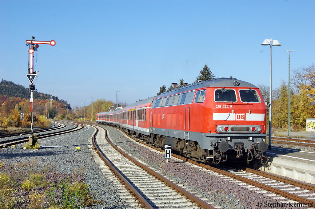 218 474-5 DB Regio AG Niedersachsen/Bremen mit dem RE (RE 14066) von Bad Harzburg nach Hannover Hbf in Goslar. 01.11.2011