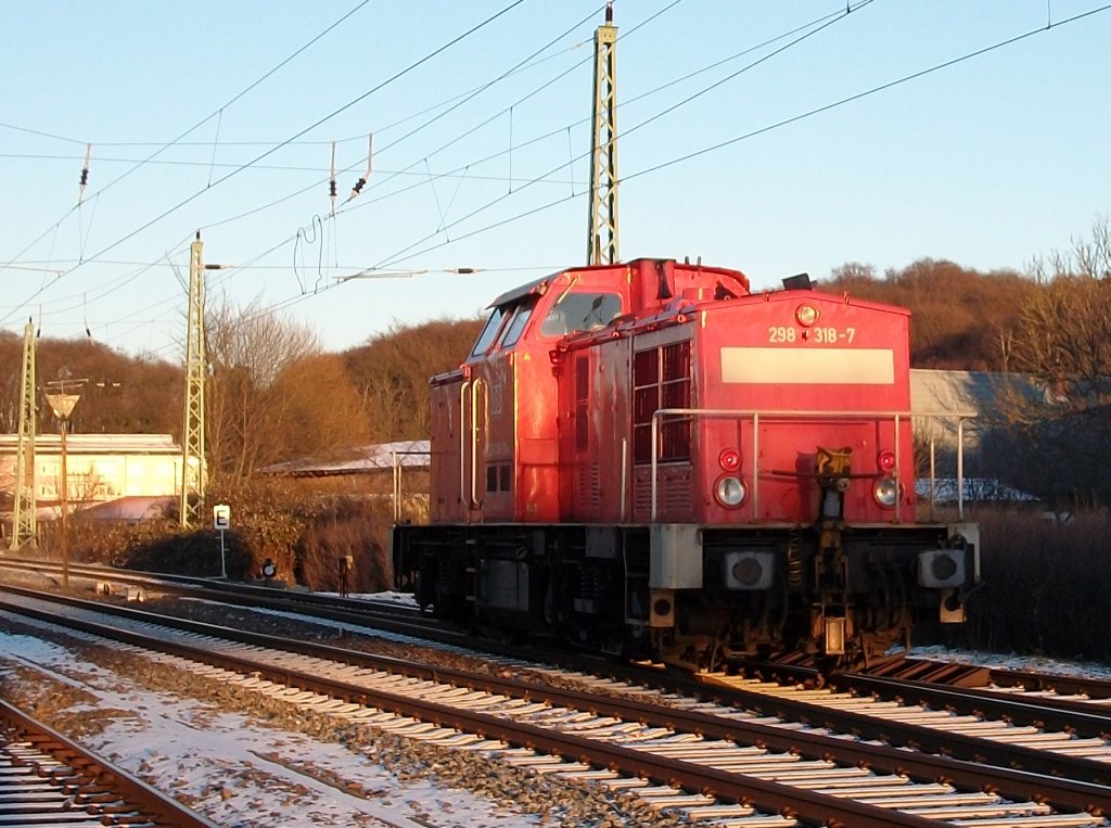 298 318 konnte nach Ausfahrt aus Bergen/Rgen und dem Ende der Langsamfahrstelle am 27.Januar 2011 auf 90 km/h beschleunigen.