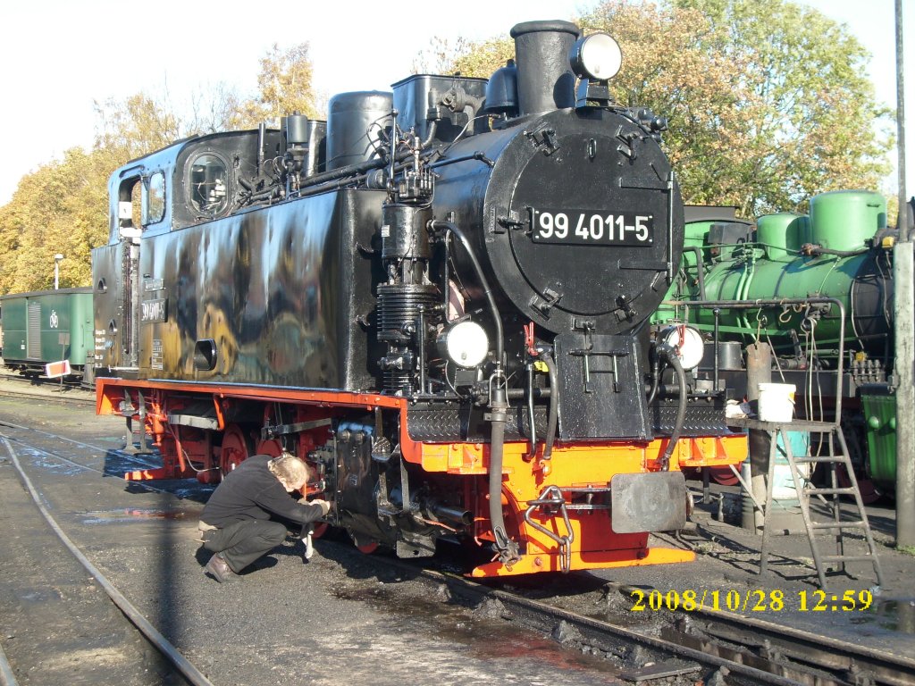 99 4011 am 28.Oktober 2008 in der Einsatzstelle Putbus.