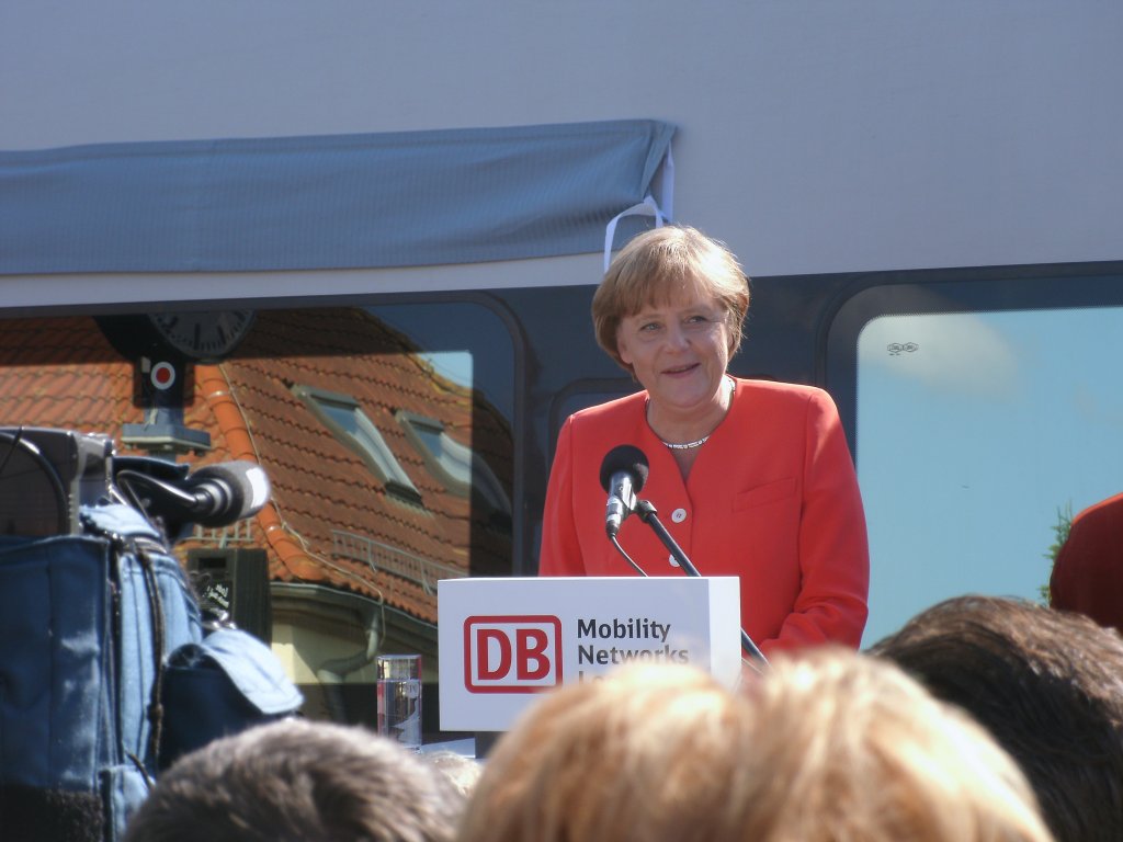 Auch unsere Bundeskanzlerin Frau Merkel kam zur ICE Taufe am 17.Juni 2011 nach Binz.
