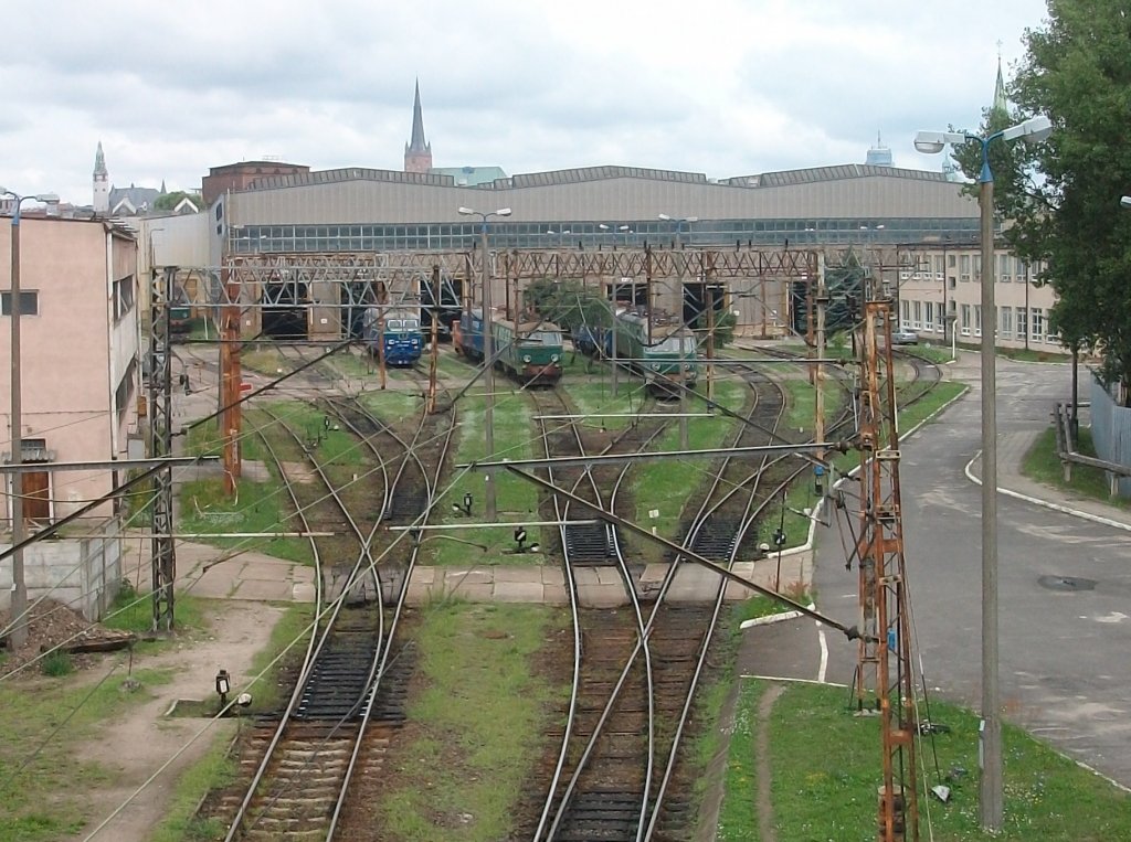 Das Depot Szczecin Port Centralny am 07.August 2010 aufgenommen von einer Brcke.