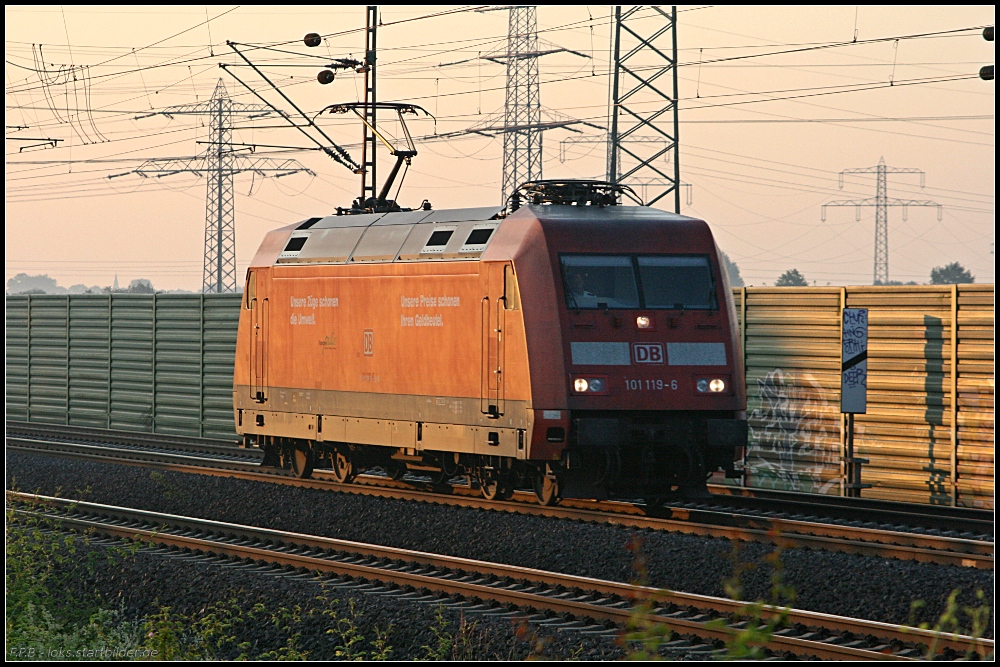 DB Fernverkehr 101 119-6 solo Richtung Hannover (gesehen Lehrte-Ahlten b. Hannover 24.06.2010)