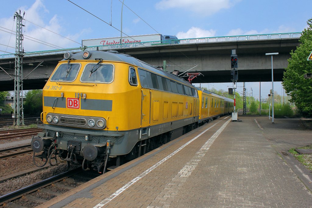 DB Netz AG 218 392-9 mit Messzug am 07.05.2013 in Hamburg Harburg.