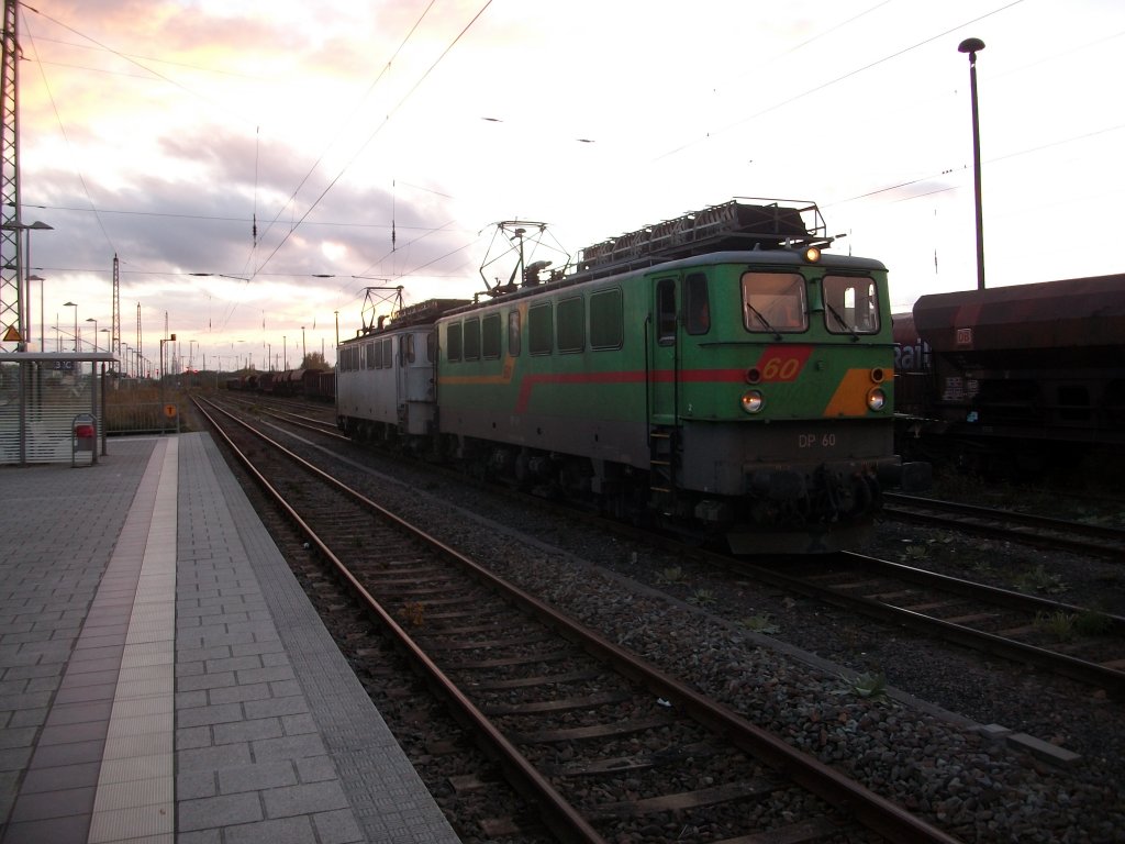 DP-60 und 50 stehen am 20.Oktober 2010 in Bergen/Rgen zur Rckfahrt nach Klementelvitz bereit.