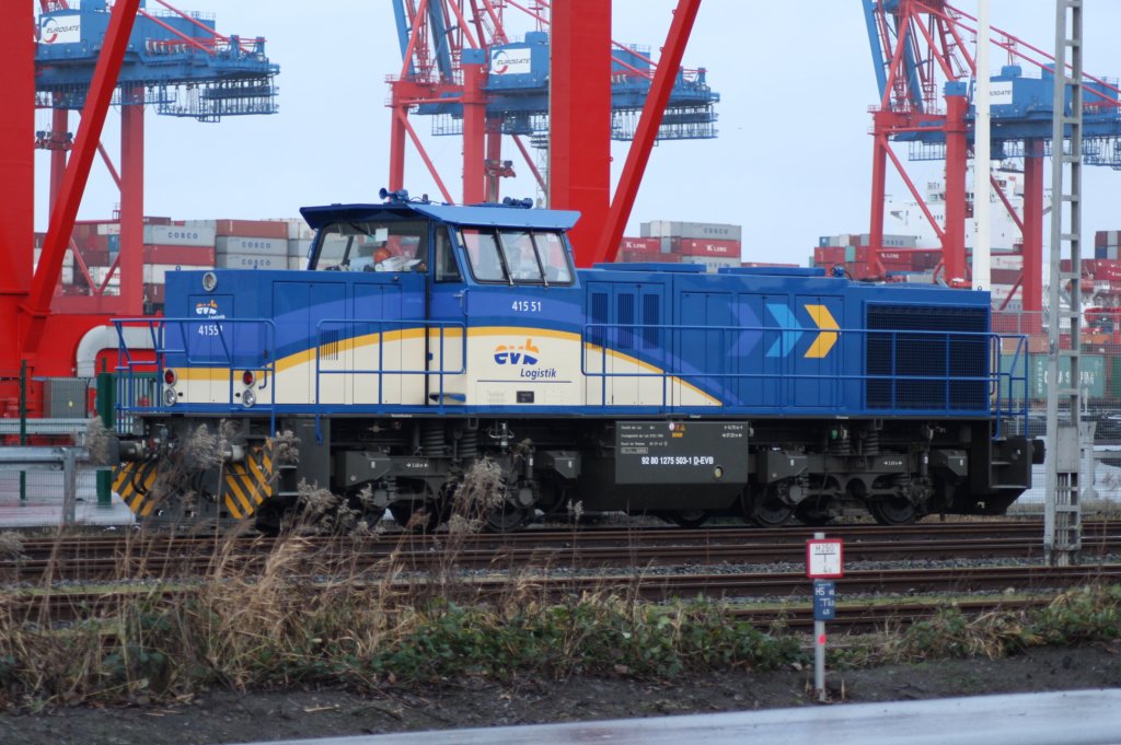 EVB Logistik G 1206 BB Mit der Nummer 415 51 Abgestellt am 12.01.2011 in Hamburg Dradenau.