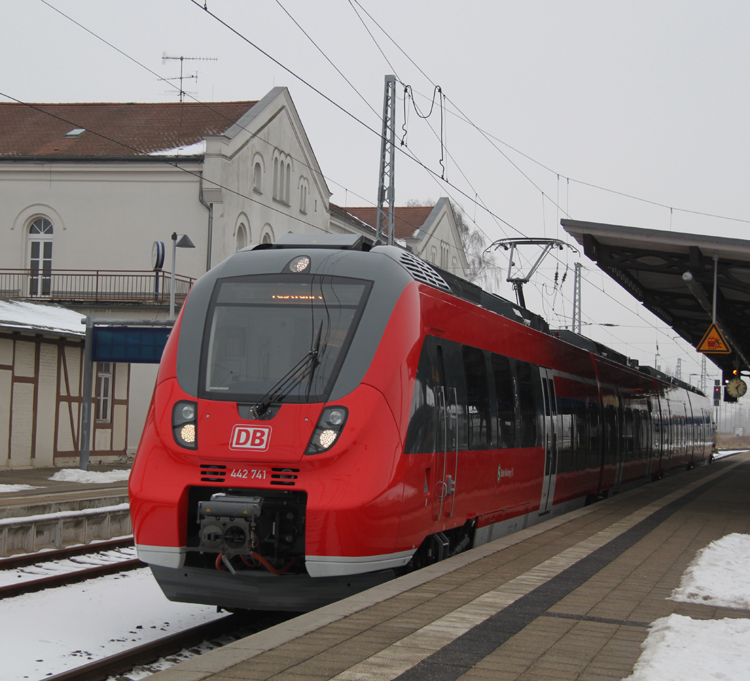 Hamster bei Testfahrt zwischen Gstrow und Rostock im Bahnhof Gstrow.14.02.2012