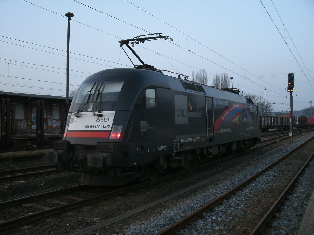 Mit 60km/h Ausfahrgeschwindigkeit verlie der EGP Taurus,am 16.Mrz 2012,Bergen/Rgen.