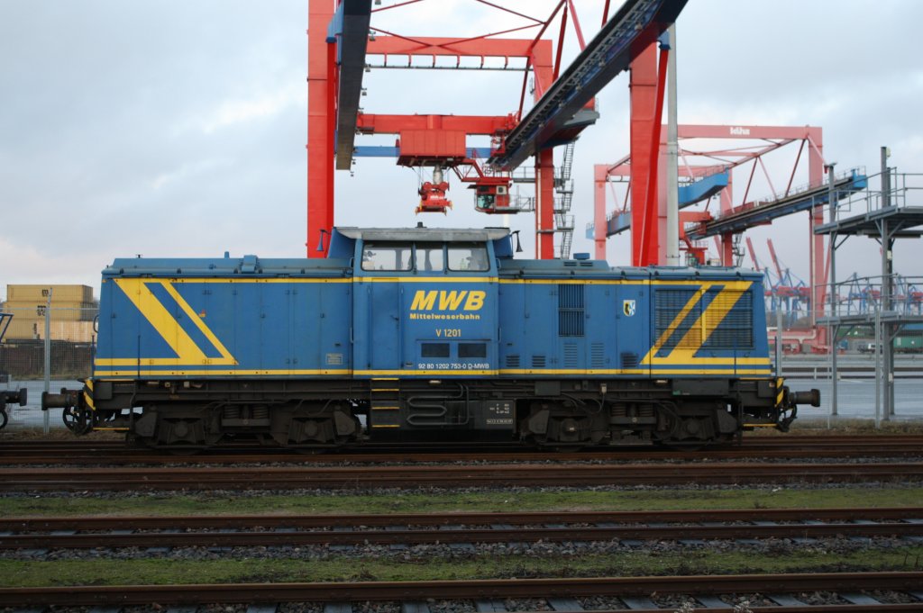 MWB V1201 Abgestellt am 12.01.2011 in Hamburg Dradenau.