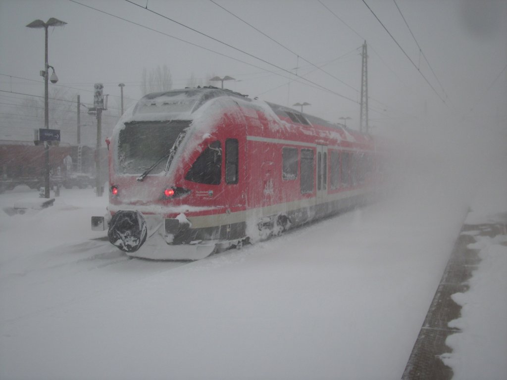 Nicht mehr weiter ging es am 30.Januar 2010 fr 429 030 als Bergen/Rgen Endstation war.