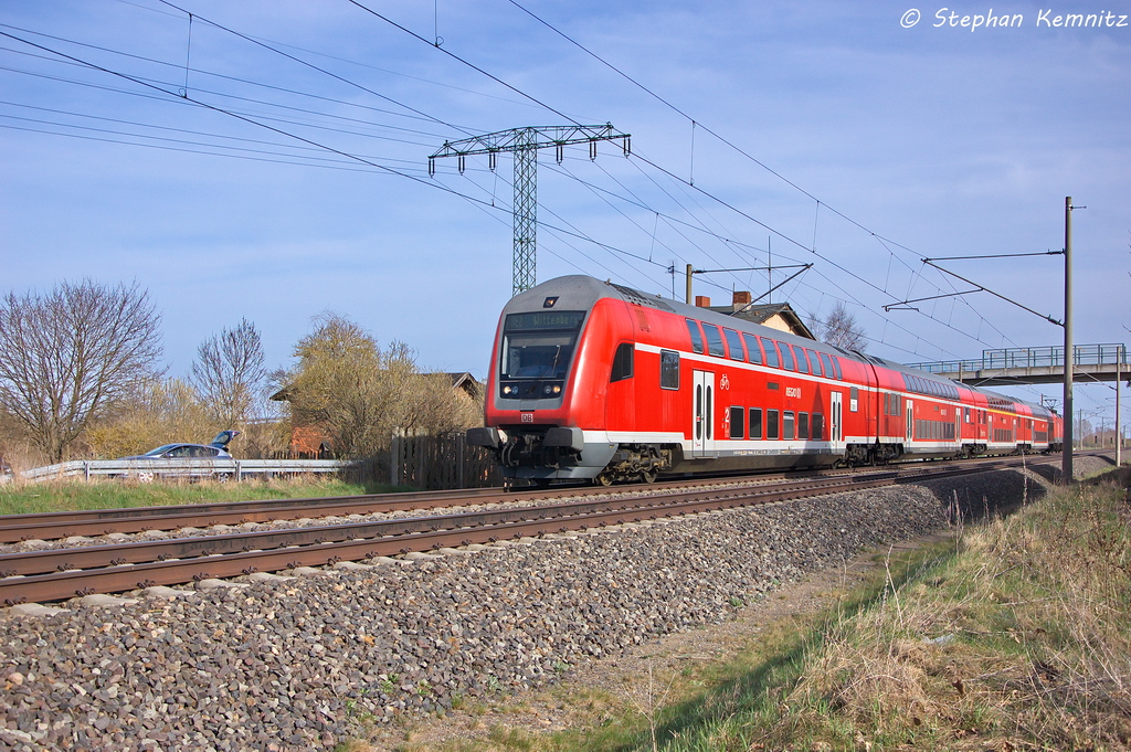 RE2  ODEG  (RE 37373) von Cottbus nach Wittenberge in Vietznitz und geschoben hatte die 114 003-7. 20.04.2013