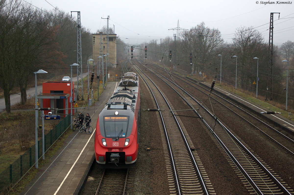 442 624-3 als RB22 (RB 28818) von Potsdam Griebnitzsee nach Königs Wusterhausen in Saarmund. 06.01.2015