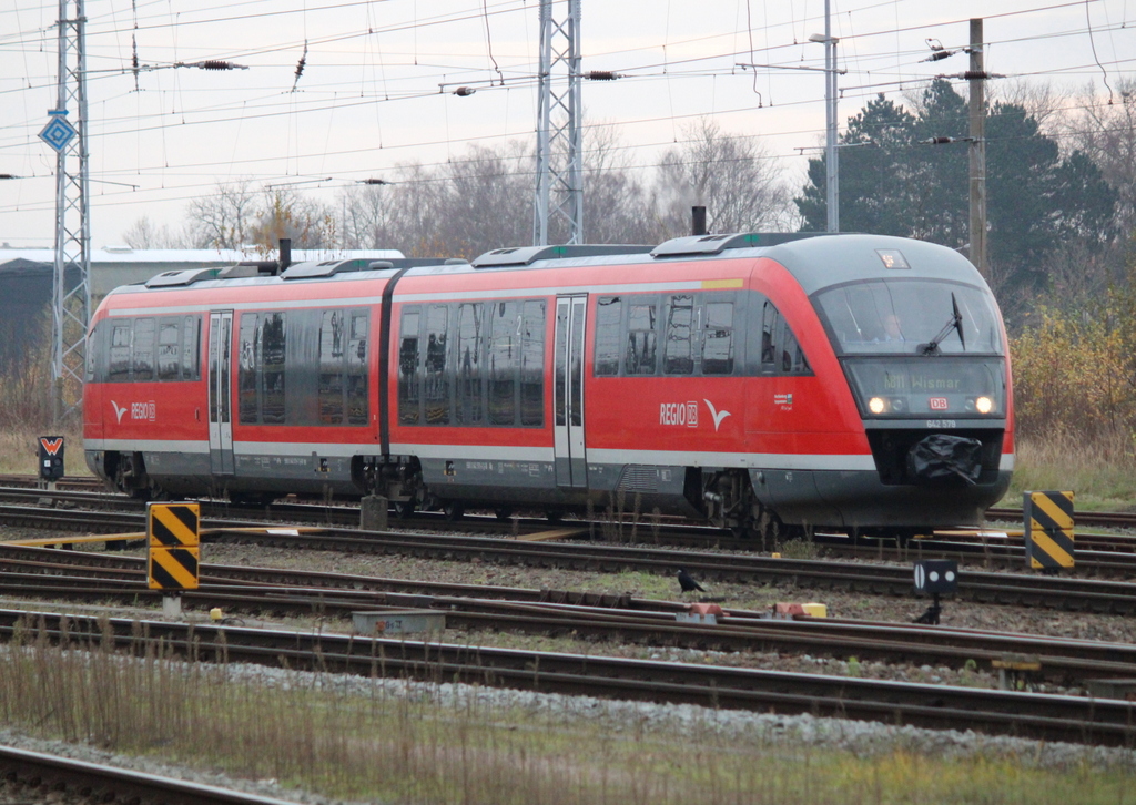 642 579 als RB 11(13124)von Tessin nach Wismar bei der Einfahrt im Rostocker Hbf.04.12.2020