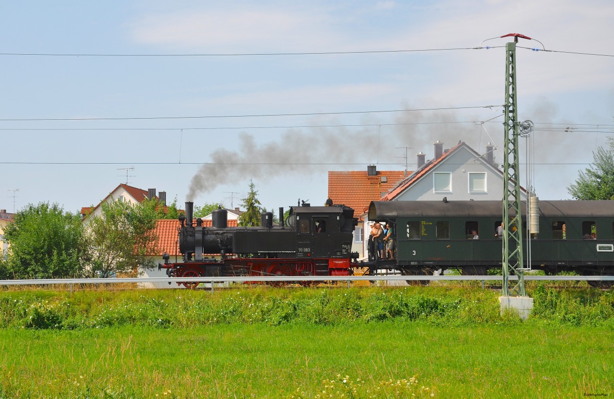 70 083 in Altomünster beim Dampflok-Event am 19.07.2015 des Bayerischen Localbahn Vereins Tegernsee e. V.