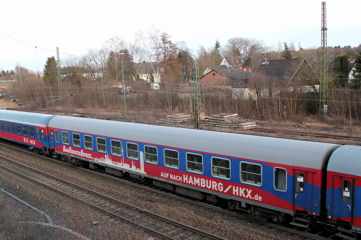 BTE Wagen in Diensten des HKX-Hamburg-Köln-Express. Tostedt den 12.03.2017