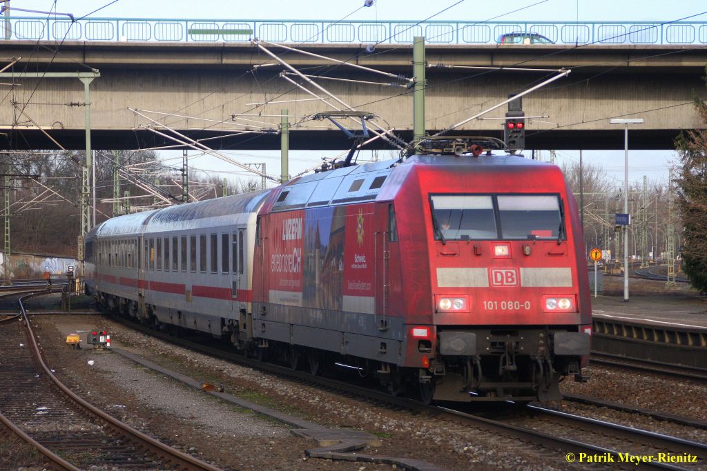 DB 101 080 mit IC 2373 am 16.01.2015 in Hamburg-Harburg auf dem Weg nach Süden