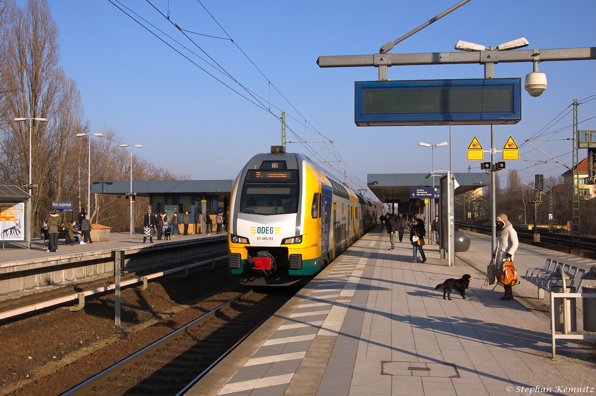 ET 445.113  BUGA 2015 Havelregion  (445 113-4) ODEG - Ostdeutsche Eisenbahn GmbH als RE4 (RE 79520) von Ludwigsfelde nach Rathenow, bei der Einfahrt in Berlin Jungfernheide. 14.02.2015
