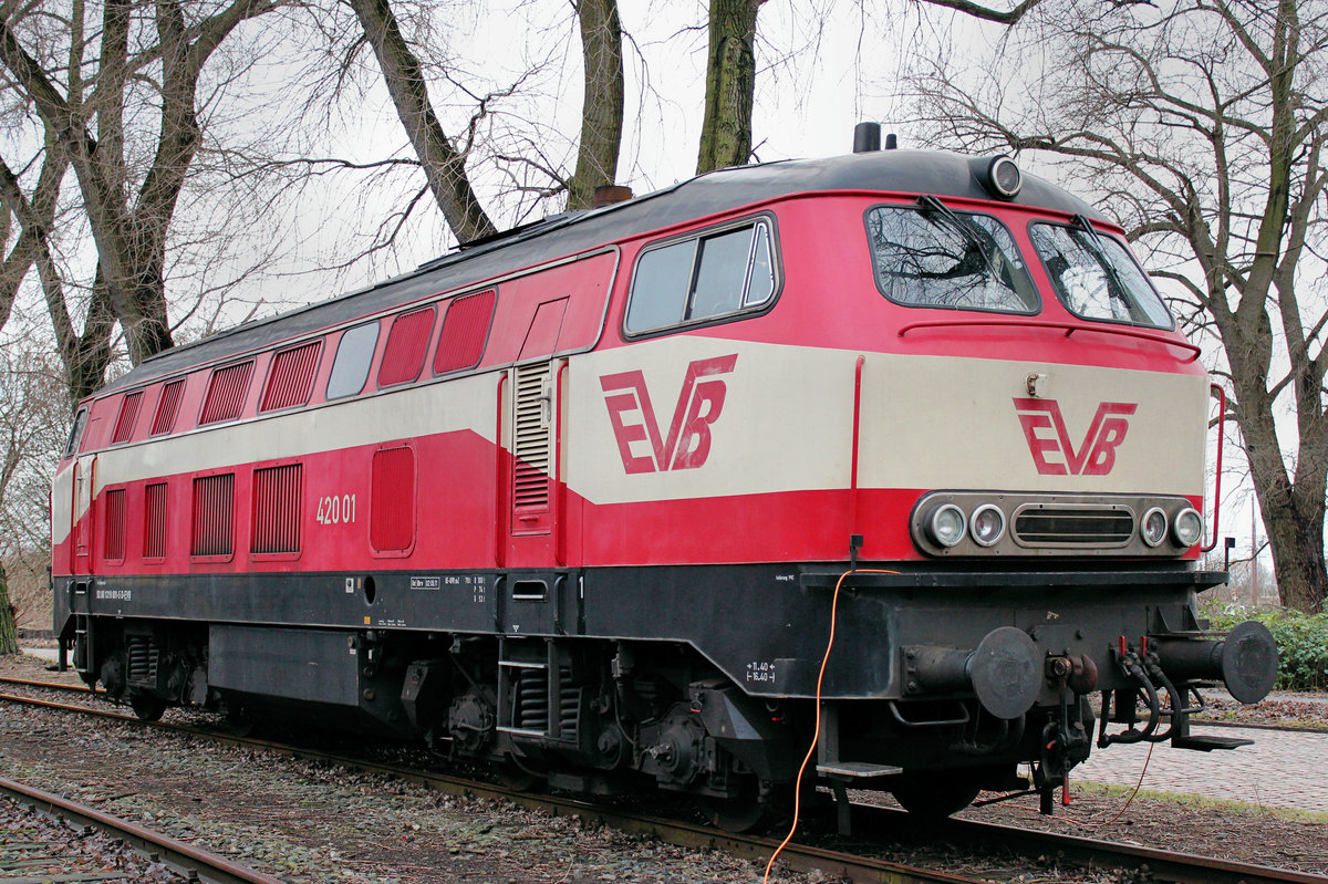 EVB 420 01 (ex DB - V169) am 08.01.2012 in Hamburg - Waltershof (Dradenau).