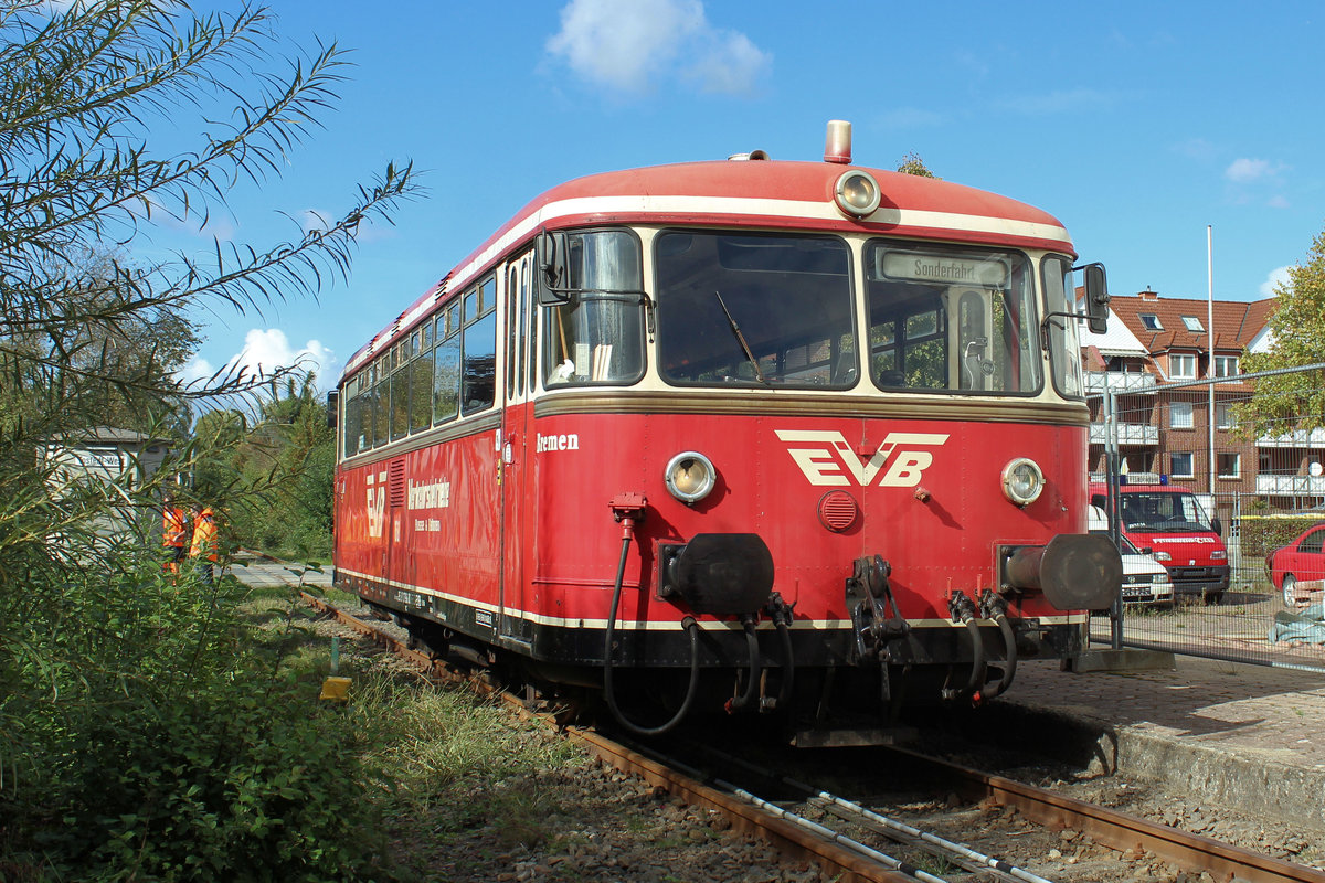 EVB-Moorexpress >168< am 25.09.2018 in Tostedt - West.