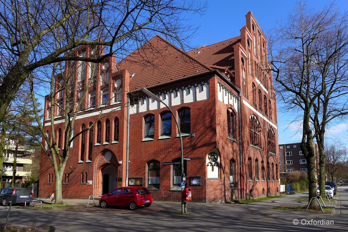 Hamburg-Wilhelmsburg, Gemeindehaus der Reiherstieg-Kirchengemeinde.