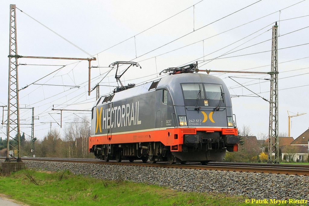 Hectorrail 242.517 Lz am 08.04.2015 in Dedensen-Gümmer auf dem Weg Richtung Hannover