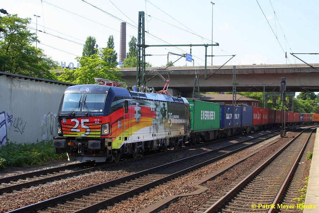 MRCE 193 876 mit Containerzug am 12.06.2015 in Hamburg-Harburg