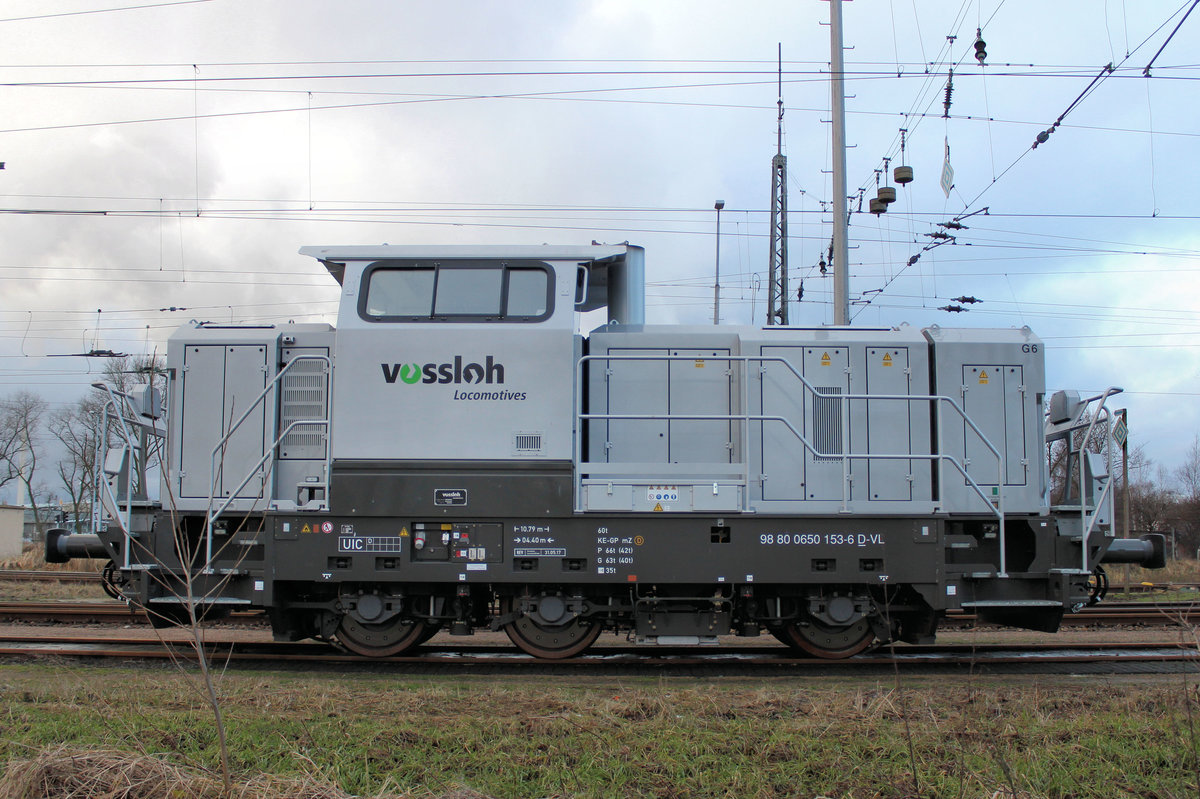 Vossloh 650 153-6 am 06.01.2018 in Hamburg - Hohe Schaar.