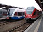 BR 429 UBB 646 104 und Flirt 429 027 am 09.April 2010 in Stralsund.