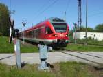 BR 429 Am Bahn�bergang in Borchtitz kam mir am 03.Juni 2010 429 026 von Sassnitz nach Rostock entgegen.