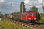 DB Schenker 155 218-1 mit einem gemischtem Güterzug (gesehen Berlin Karow 19.07.2011)