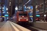 BR 101 101 098-1 mit dem EN 476 von Budapest-Keleti pu nach Berlin Hbf (tief) im Berliner Hbf (tief). 03.01.2012
