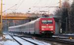 BR 101 BR 101 065-1 mit ihren IC auf den Weg nach Bremen. Aufgenommen im Bf Lauenbr�ck am 30.01.2012
