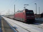BR 101 101 084 am 20.Februar 2010 mit dem IC Binz-Frankfurt/Main in Bergen/R�gen.