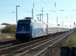 BR 101 101 070 hat mit dem IC 2376 Karlsruhe-Binz Einfahrt am 24.April 2010 in Bergen/R�gen.