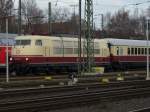 BR 103 Nach der Ankunft mit dem TEE Rheingold aus Bonn am 28.November 2009 in L�beck wurde der Sonderzug in der Abstellgruppe von L�beck abgestellt.