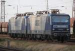 br-143-112-114 RBH143(143 143-6)+RB117(143 554-4)abgestellt in H�he Hp Rostock-Dierkow.04.01.2012