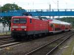 br-143-112-114 114 009 am 12.Juni 2010 als RE 33214 Sassnitz-Rostock bei der Einfahrt in Bergen/R�gen.