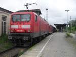 br-143-112-114 114 037-5 mit RE4 von Wismar Richtung Ludwigslust kurz nach der Ankunft im Bahnhof Bad Kleinen.(19.06.10)