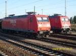 BR 145 145 001 und MEG 801(ex.156 001) am 13.September 2008 in Angerm�nde.
