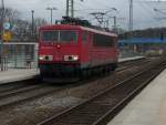 BR 155 155 048 am 22.M�rz 2010 bei der Durchfahrt durch Bergen/R�gen.