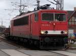 BR 155 Der Lumpensammler Mukran-Rostock Seehafen verlie� mit 155 019 am 09.April 2010 den Bahnhof Stralsund in Richtung Rostock.