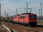BR 155 155 149 leistete 140 861 am 30.M�rz 2010 Vorspann als Diese durch Bergen/R�gen fuhren.