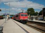 BR 155 155 114 und eine 233 bei der Durchfahrt durch Bergen/R�gen.