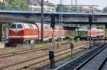 br119-219-229 119 158-4 mit dem ILA-Shuttle 6x DBuza und einem Steuerwagen Bauart Wittenberge als (RB 28246) von Berlin-Lichtenberg zum ILA Bahnhof. 08.06.2010