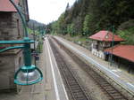 So fotografierte ich den Bahnhof Oberhof,am 27.Mai 2020,von der Fussgngerbrcke aus.